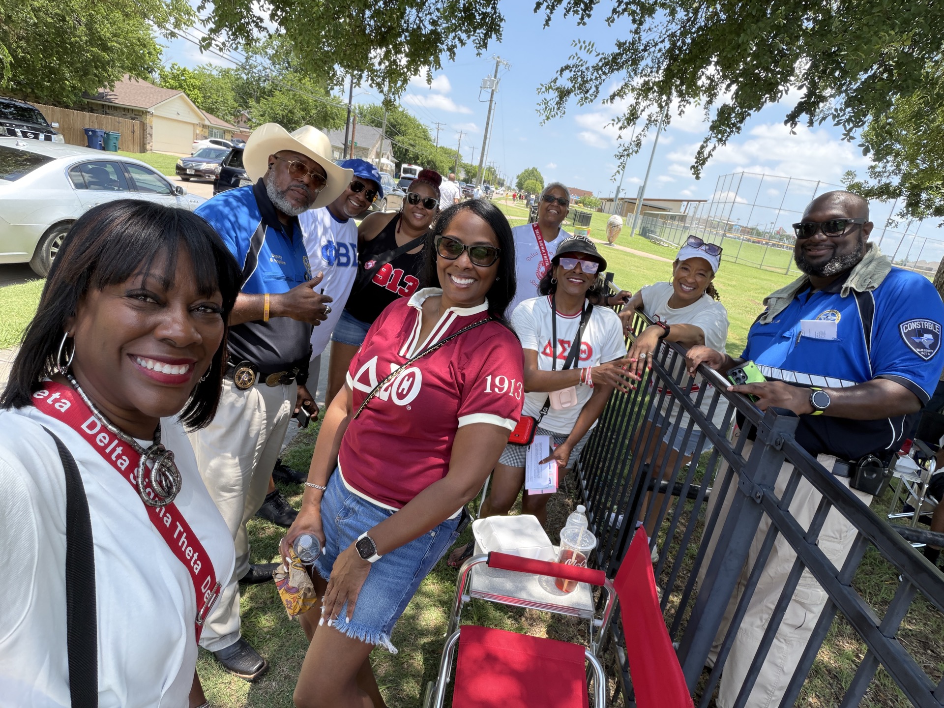 Members of Delta Sigma Theta and Phi Beta Sigma connecting at Juneteenth